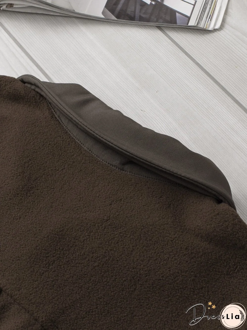 Brown Plush Fleece Button-Up