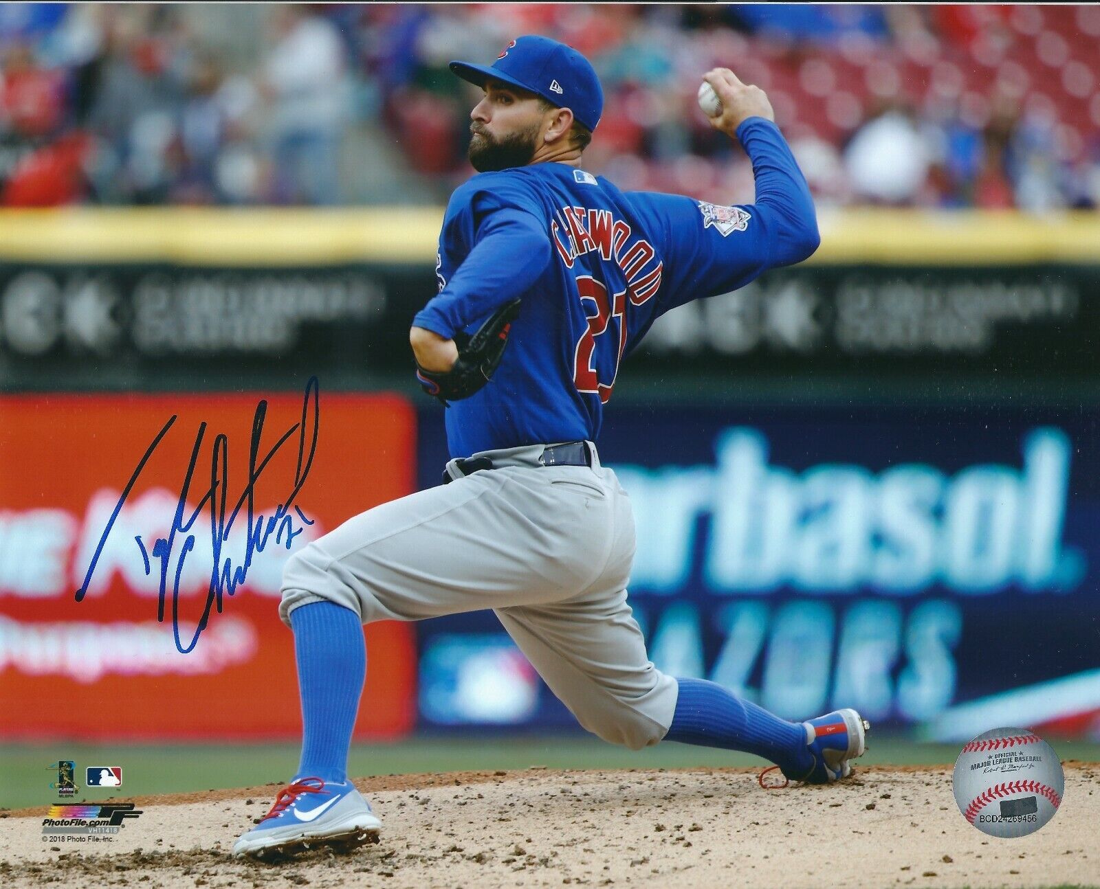 Signed 8x10 TYLER CHATWOOD Chicago Cubs Autographed Photo Poster painting - w/COA