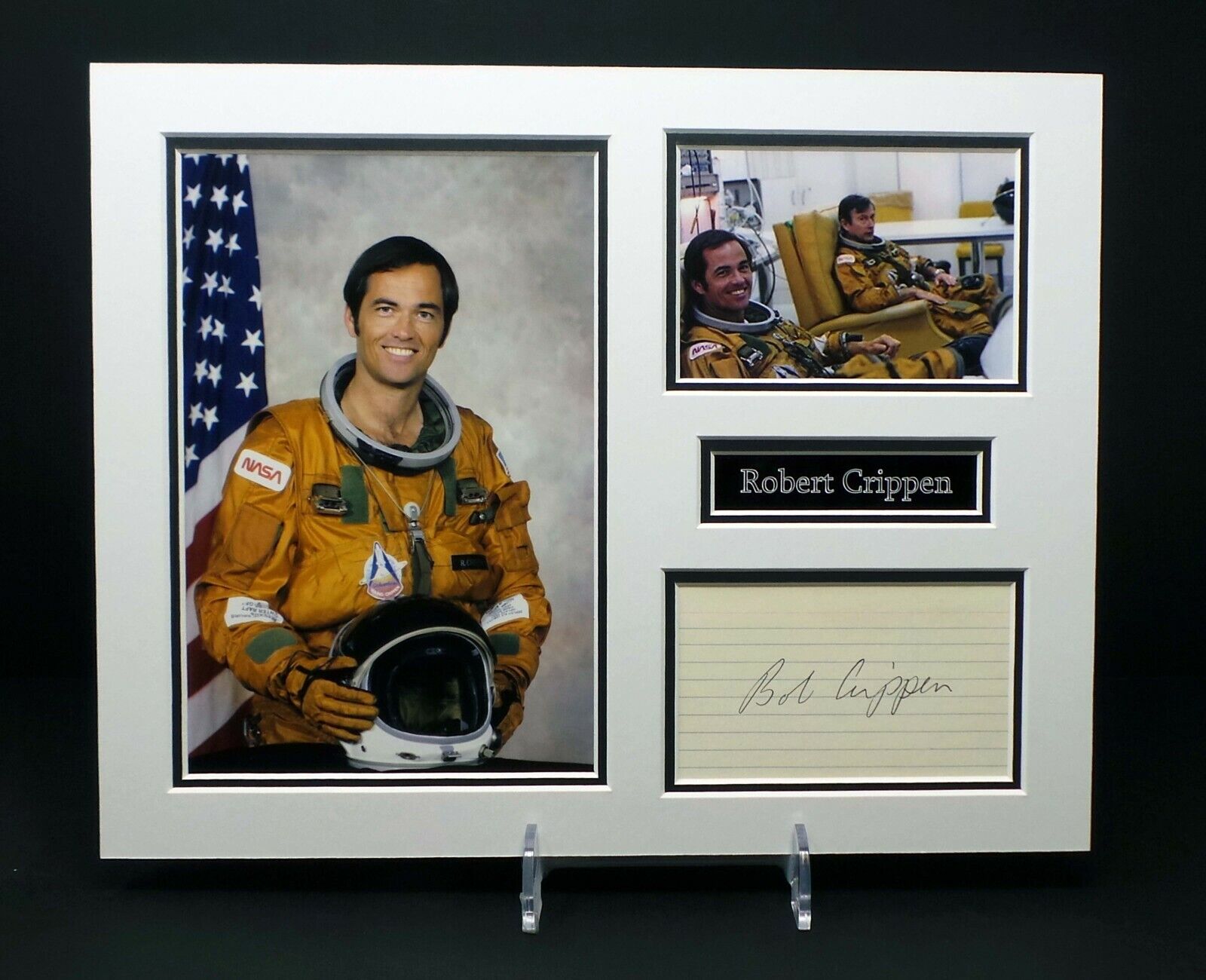 Robert Bob CRIPPEN Signed Mounted NASA Astronaut Photo Poster painting Display AFTAL RD COA