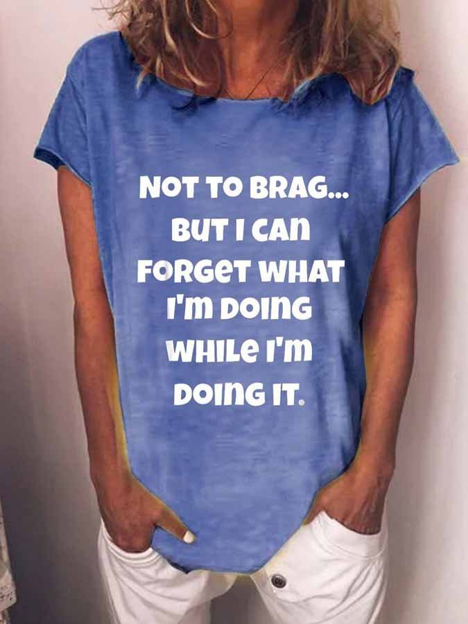 Women's Old Geezer Funny Sayings Print Crew Neck T-shirt