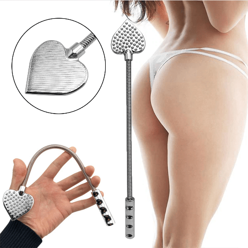 pornhint Pornhint Metal Stainless Steel Spanking Whip Racket Beat Hand Butt Slap Bdsm Whips Heart