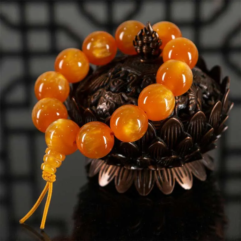 Amber Gourd Bead Fortune Harmony Bracelet