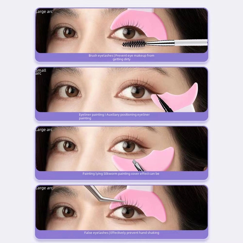 Novice Painting Eyeliner Auxiliary Baffle Crescent Silicone Eye Makeup Apply Eye Shadow Mascara Positioning Aid Beauty Tool