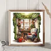 >SALE<5D DIY Full Round Drill Diamond Painting Green Curtain Sofa Home Decor 30x30cm