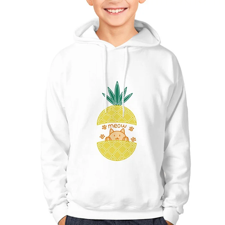 Children's Hoodie Pineapple Cat Yellow