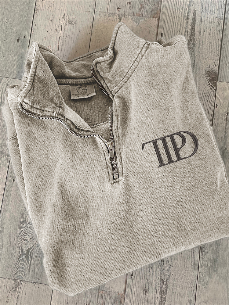 The Tortured Poets Department TTPD Embroidery Zip Up Sweatshirt