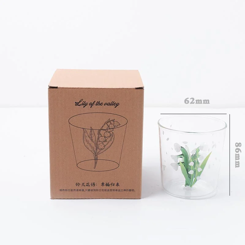 Japanese Bell Orchids Cocktail Whisky Sparkling Wine Glass Heat Resistant Coffee Milk Juice Cup 370ML Party Beverage Drinkware