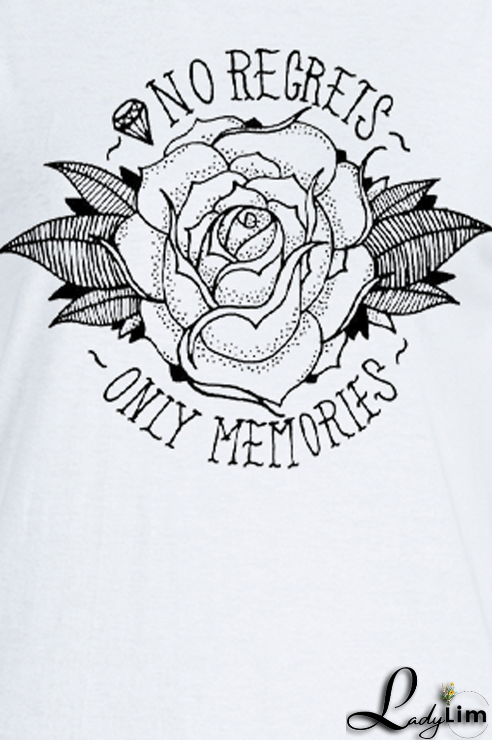 White Casual Daily Print Patchwork Letter O Neck T-Shirts