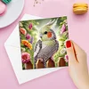 (US Only)8PCS Bird Flower DIY Diamond Art Greeting Cards Congratulations Cards & Gifts