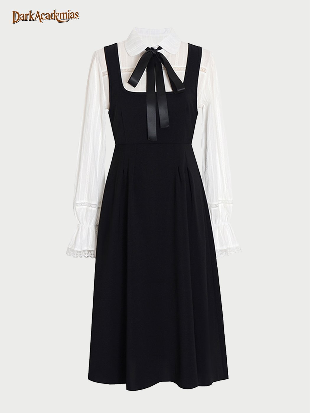 French Fake Two-piece College Lace-up Dress