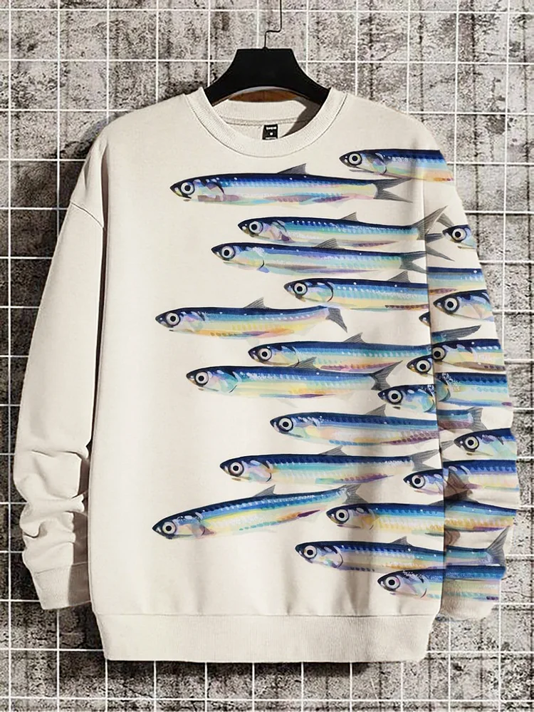 Men's Sardines Art Print Casual Sweatshirt