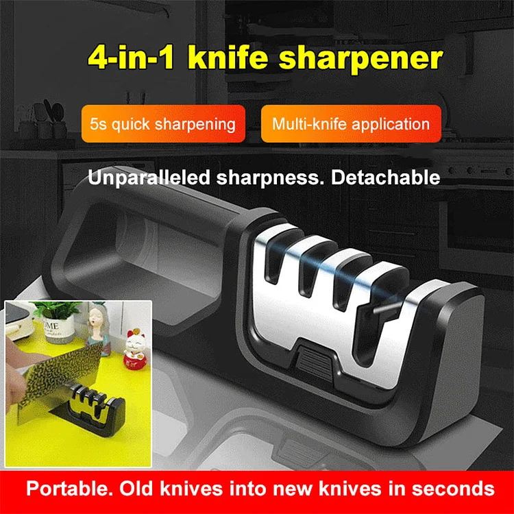 🔥HOT SALE🔥Portable 4-in-1 Kitchen Knife Sharpener