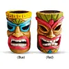 Outdoor Tiki Statue Garden Deco with Solar Light Hawaiian Tiki Ornament (Blue)