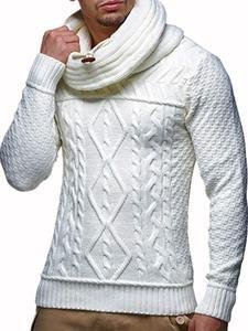 Men's Pile-Neck Knitted Sweater