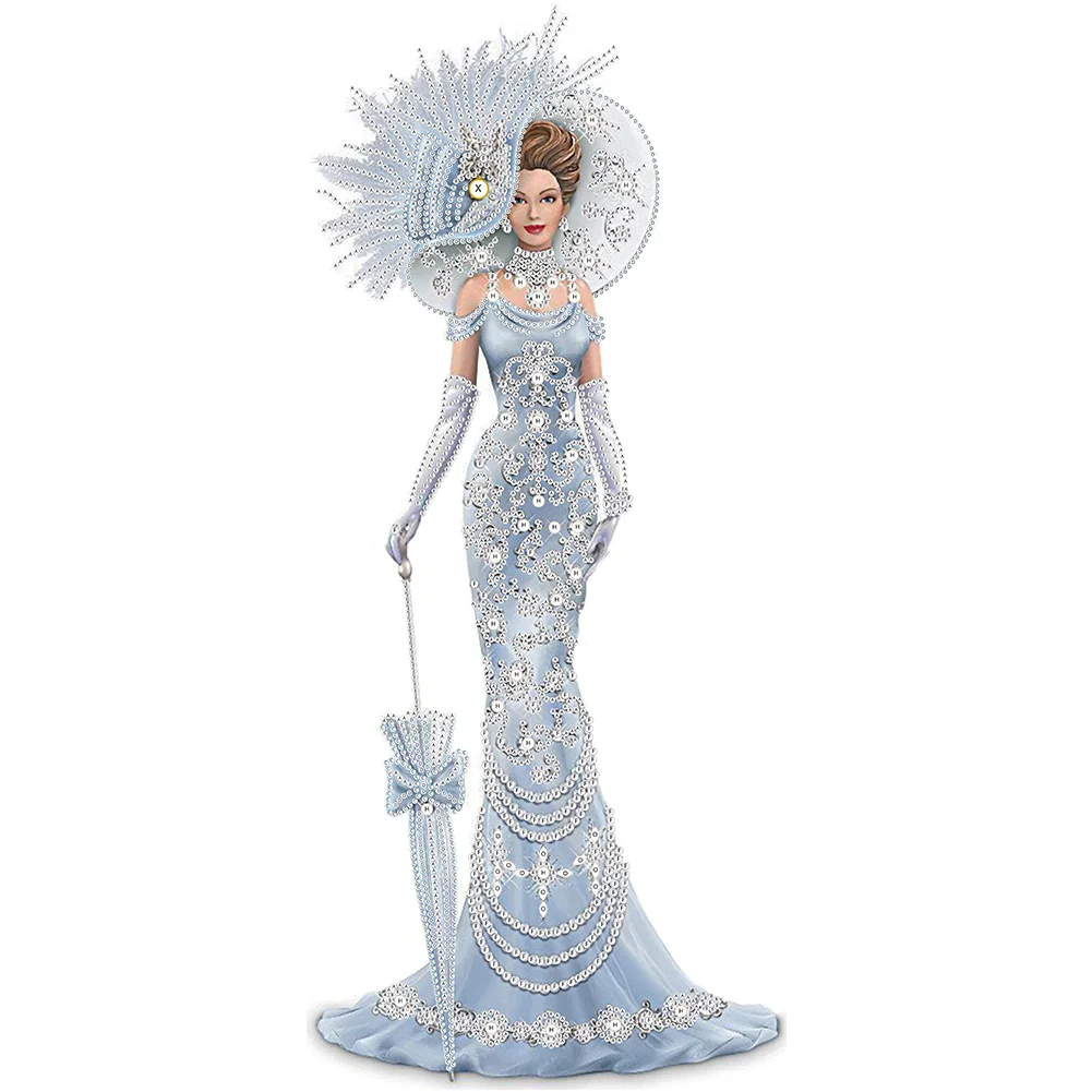 Special Shaped Diamond Painting Dress Lady （60*30cm）