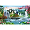 (100*40cm) Waterfall Garden - Full Round Drill Diamond Painting