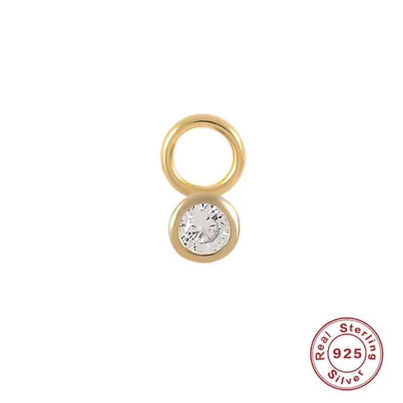 1 Piece 10mmKS115067-Z Sterling Silver Zircon Geometric Pendant Jewelry Accessories