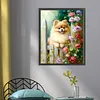 Pomeranian Flowers-11CT Stamped Cross Stitch 40*50cm/15.75*19.69in tapestrymarket
