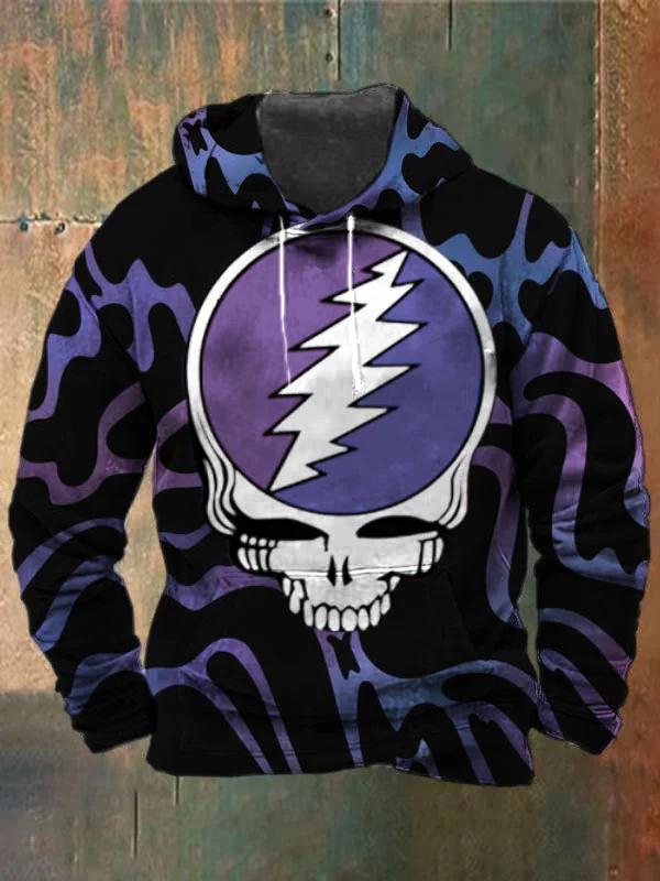 Unisex Skull Print Heavyweight Hoodies