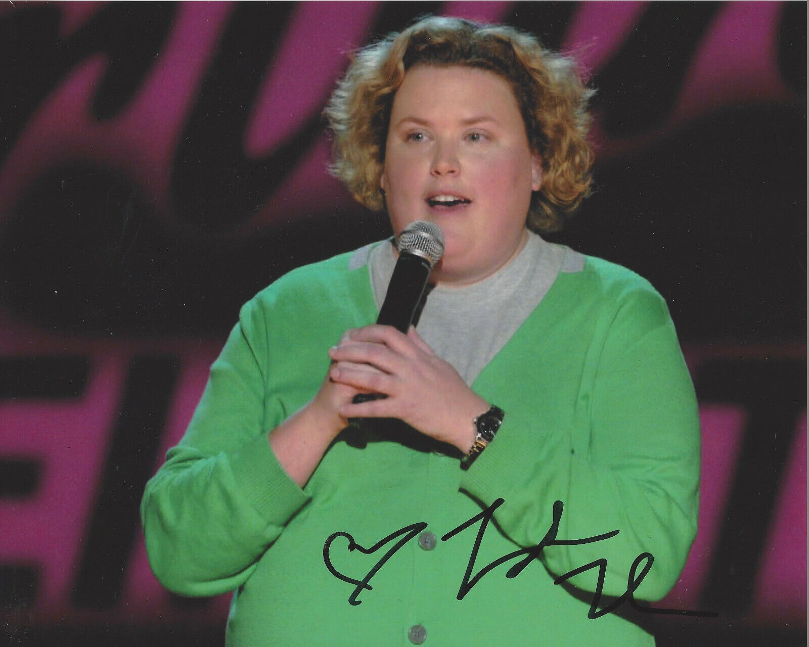 FORTUNE FEIMSTER STAND UP COMEDIAN SIGNED AUTHENTIC 8x10 Photo Poster painting D w/COA ACTOR