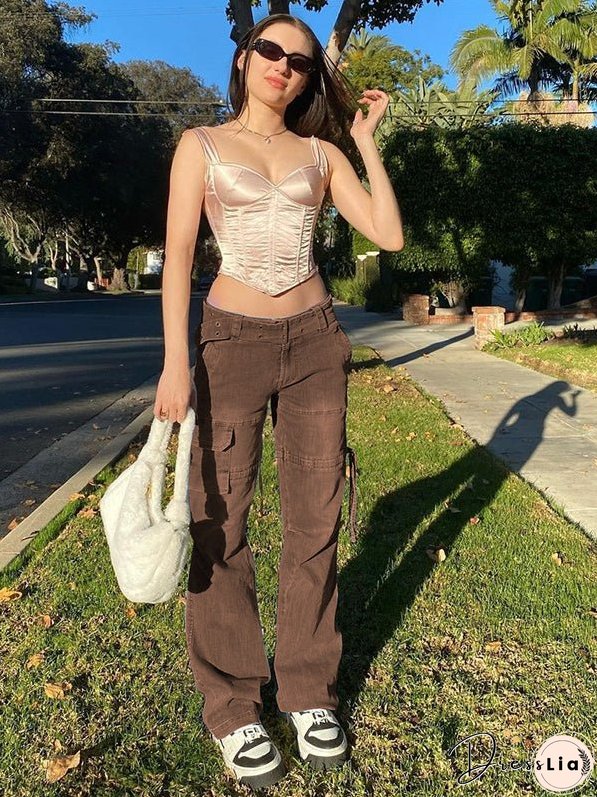 Belt Drawstring Straight-leg Track Pants