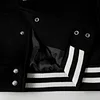 Chrome Hearts Layered Cross Varsity Jacket - Black White Street Style Outerwear 2208