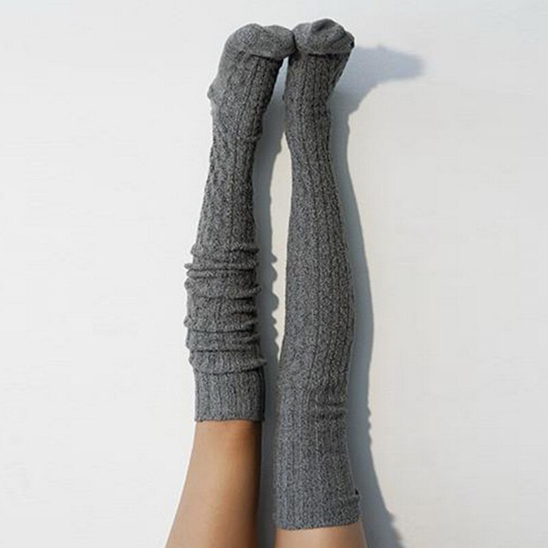 Autumn And Winter Women Cable Knit Extra Long Boot Socking Over Knee Thigh Warm