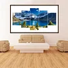 5-pictures Combination Diamond Painting -DIY Round Drill Blue Sea Sky