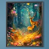 (US Only)Partial AB Diamond Painting - Full Round Drill - Fawn and Dream Forest (Canvas|45*55cm)