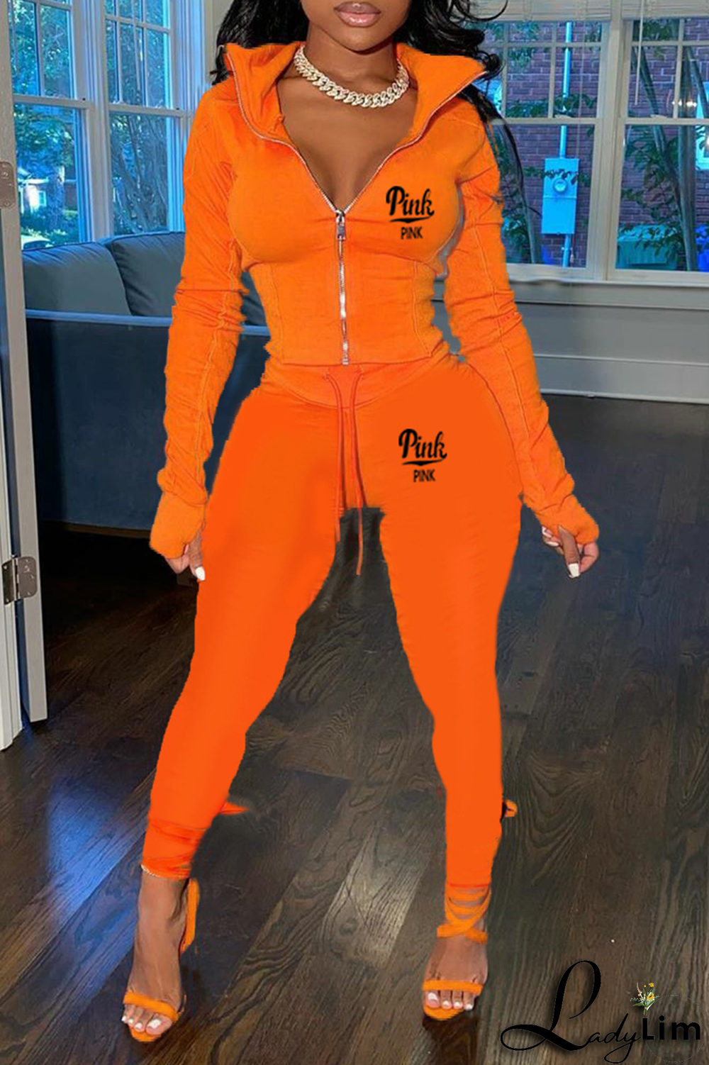 Red Fashion Print Patchwork Turndown Collar Long Sleeve Two Pieces