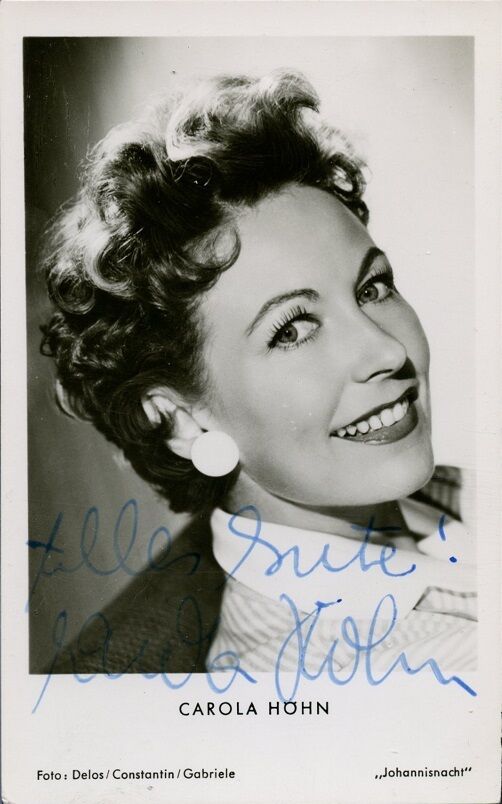 German Actress CAROLA HOHN Vintage Signed Photo Poster painting