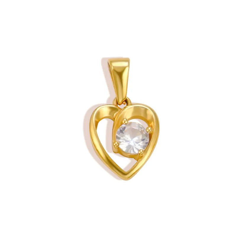 1 Piece 13.3*20.7mm 304 Stainless Steel Zircon 24K Gold Plated Star Heart Shape Butterfly Polished Pendant Jewelry Accessories