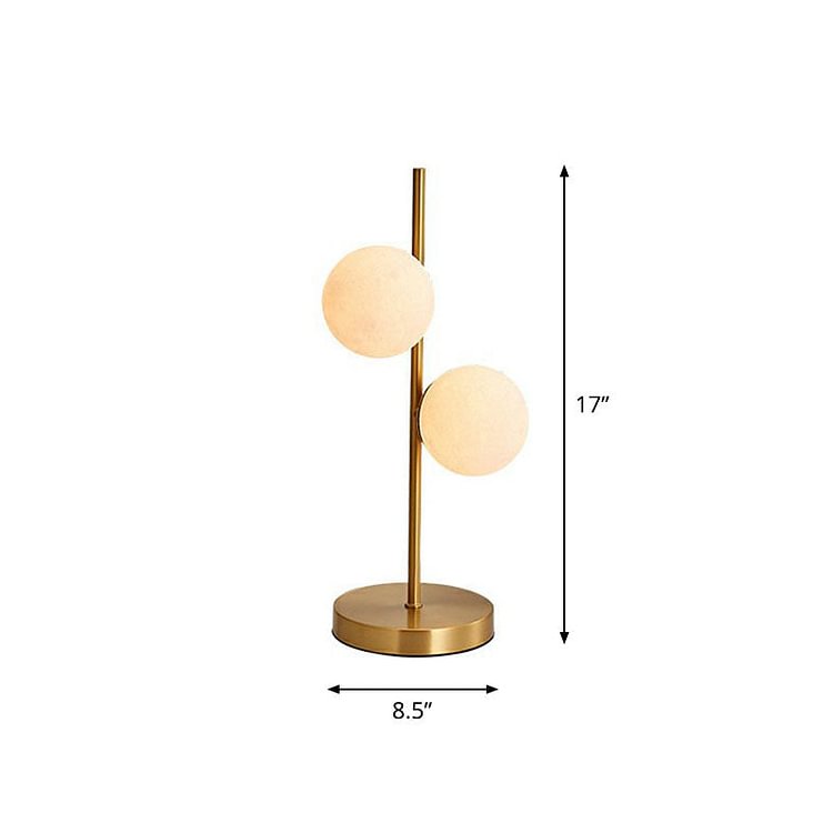 Opaline Glass Ball Night Stand Light Simplicity Gold Plated Table Lamp for Bedroom