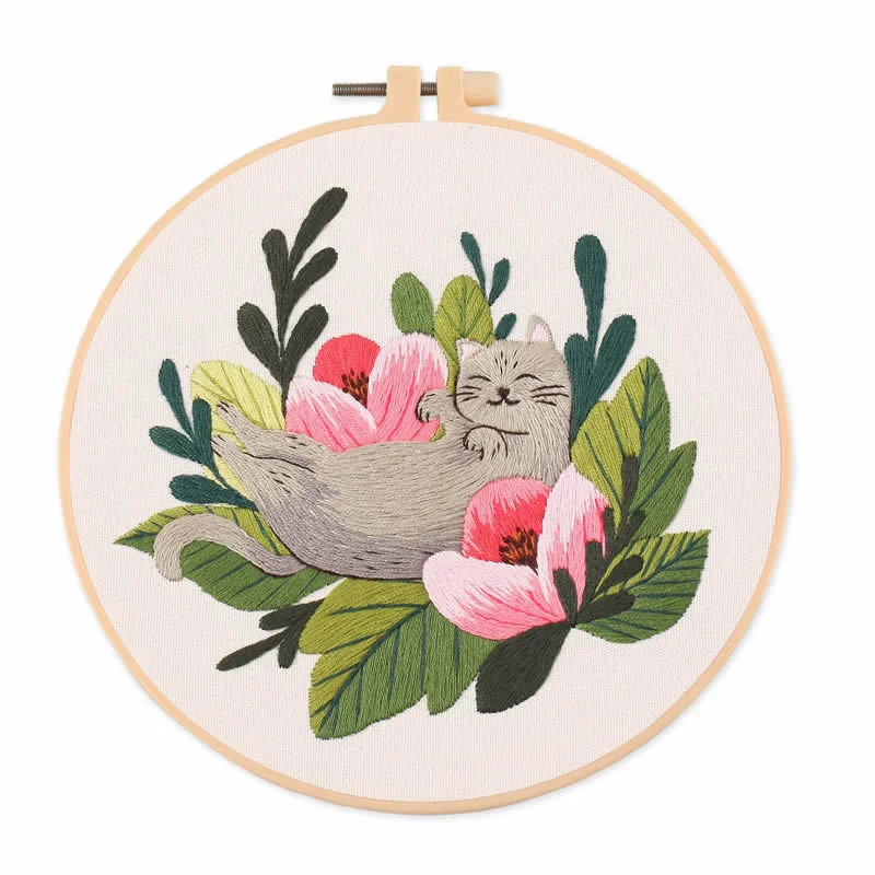 Mewaii® Diy Embroidery Kit For Beginners with Cat Pattern