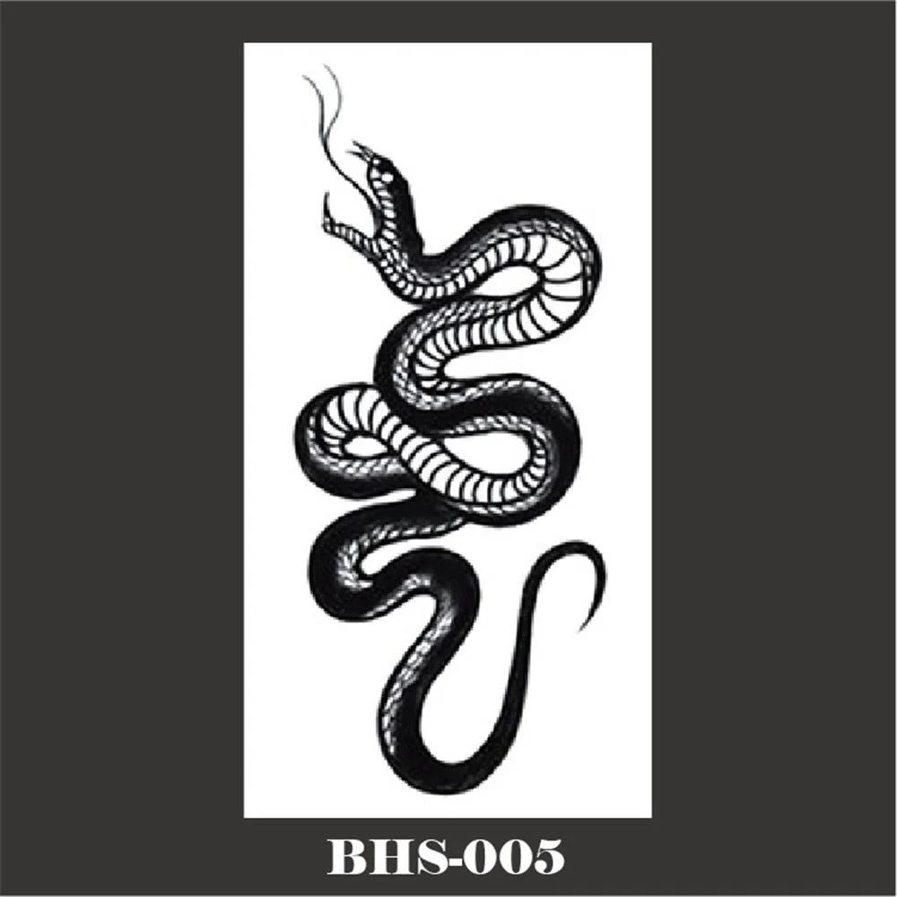 2022 New Snake Tattoo Stickers Dark Tide Cool Flower Snake Skull Tattoo Stickers For Body Art Arm Sleeves Snake Flowers