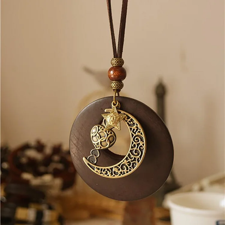 Ethnic Style Vintage Chain Moon Necklace