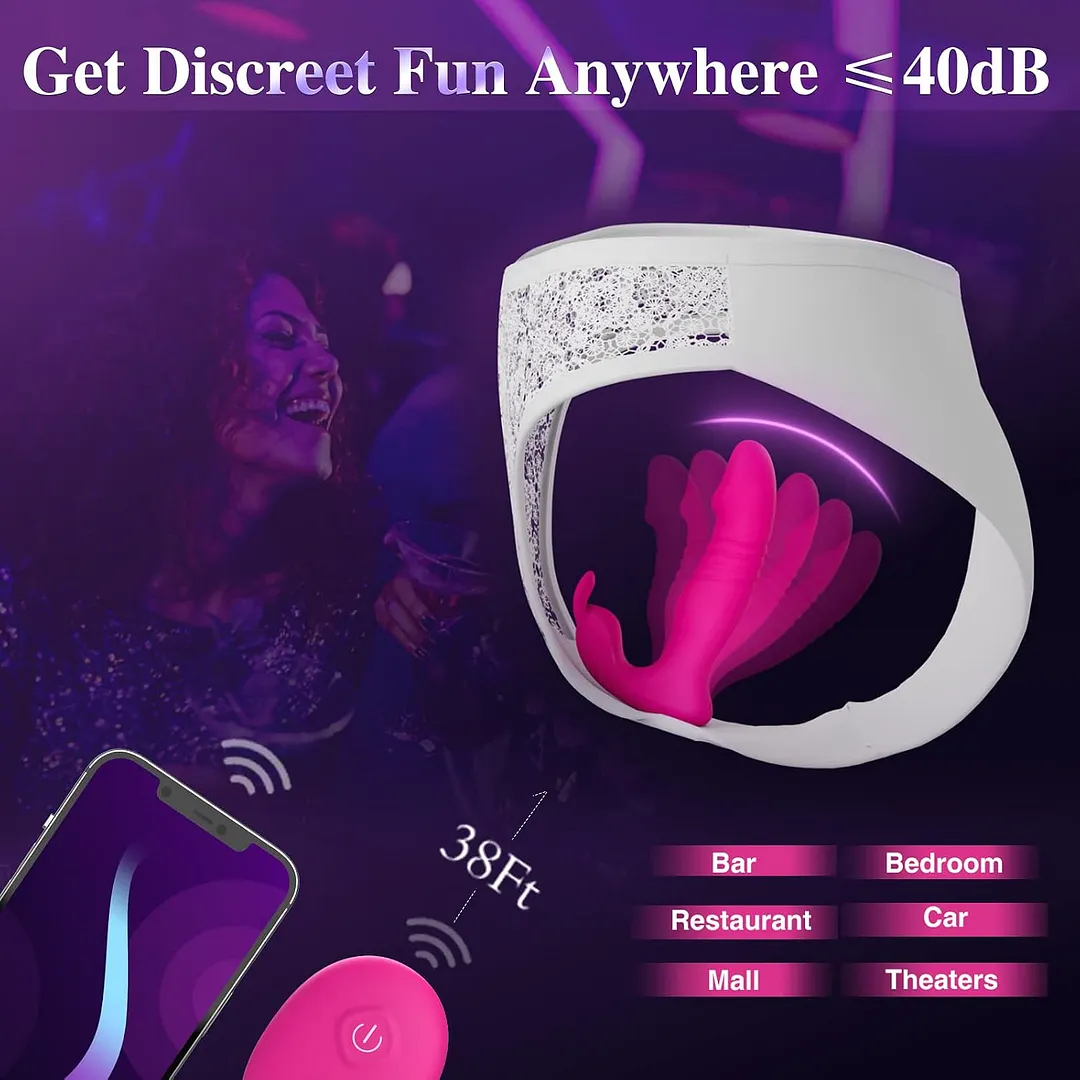 Vibrator portabil pentru femei - Vibrator portabil 3 &icirc;n 1 controlat prin aplicație, jucărie sexuală pentru adulți