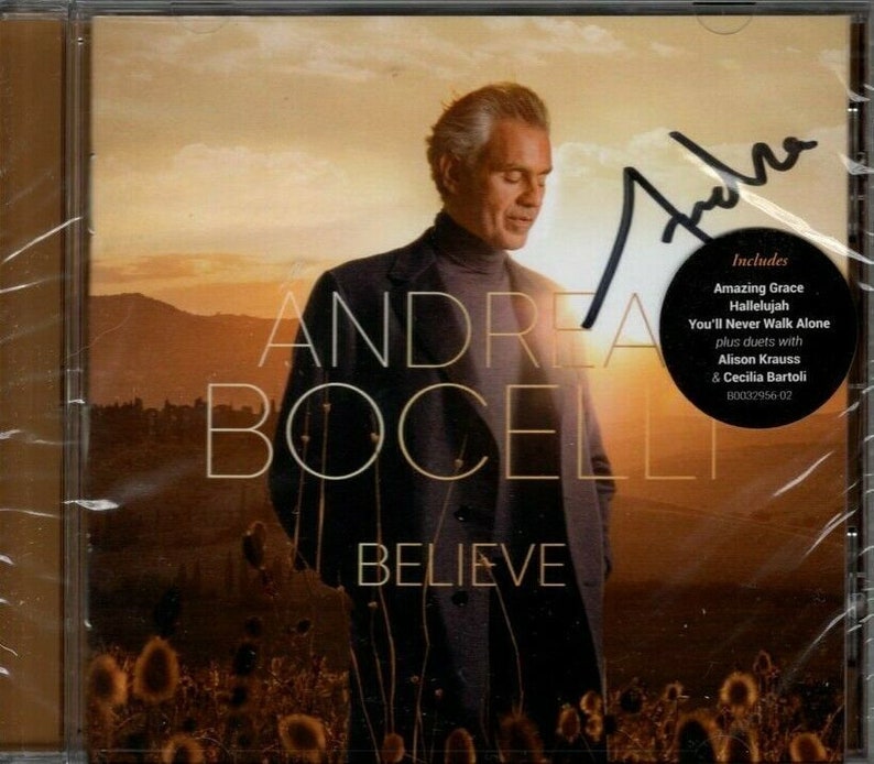 Andrea bocelli signed autographed believe cd