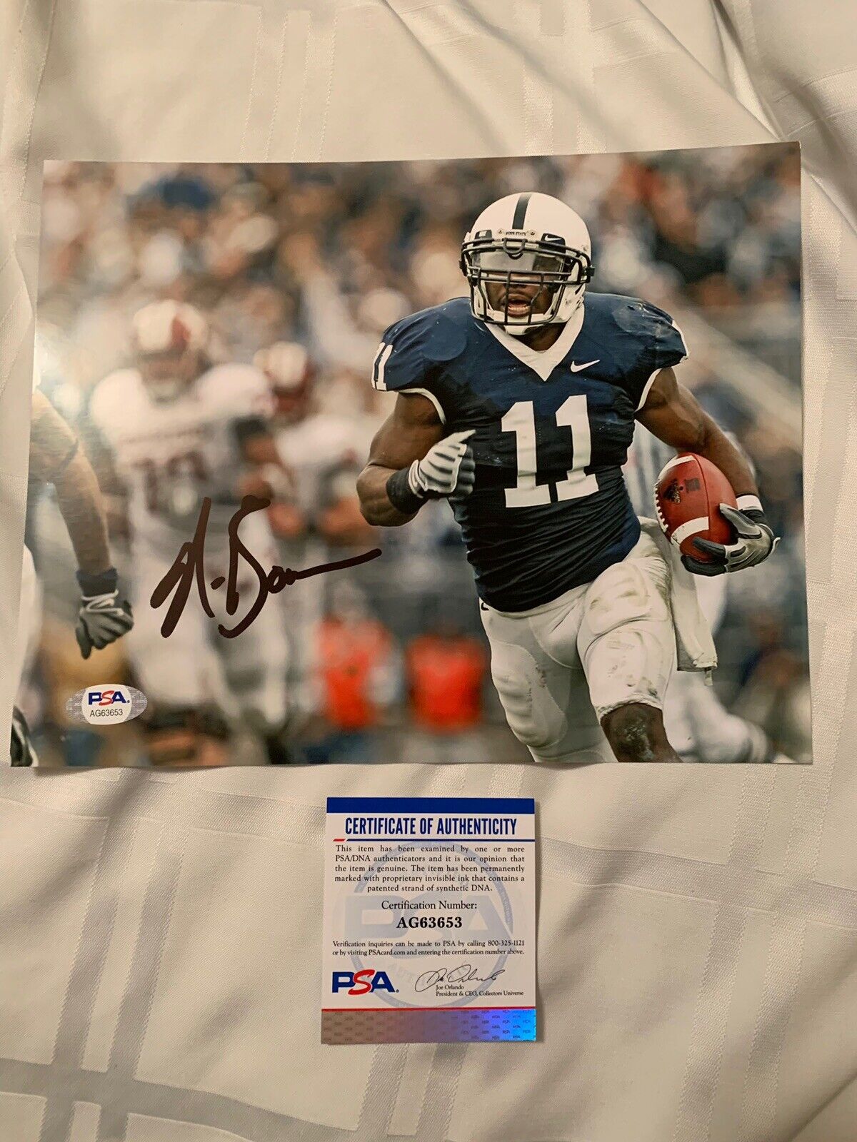 navarro bowman Signed 8x10 Photo Poster painting Penn State Psa/dna Coa