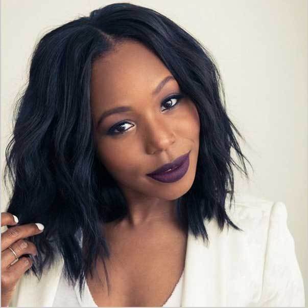 Natural Black Bob Wave Hot Mini Lace Front Wig-elleschic
