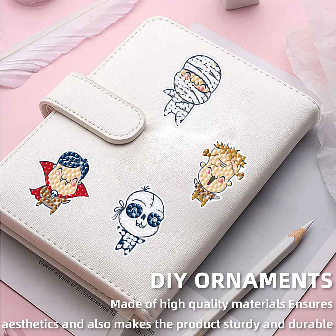 DIY Diamond Painting Sticker Diamond Art Stickers Arts and Crafts Decorative Diamond Stickers for Birthday Party Halloween Christmas Gifts (Halloween cartoon characters)