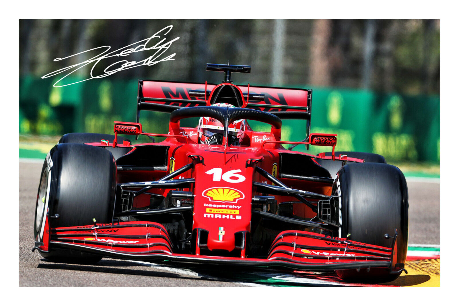 Charles Leclerc Signed A4 Photo Poster painting Print Autograph Formula1 2021 F1