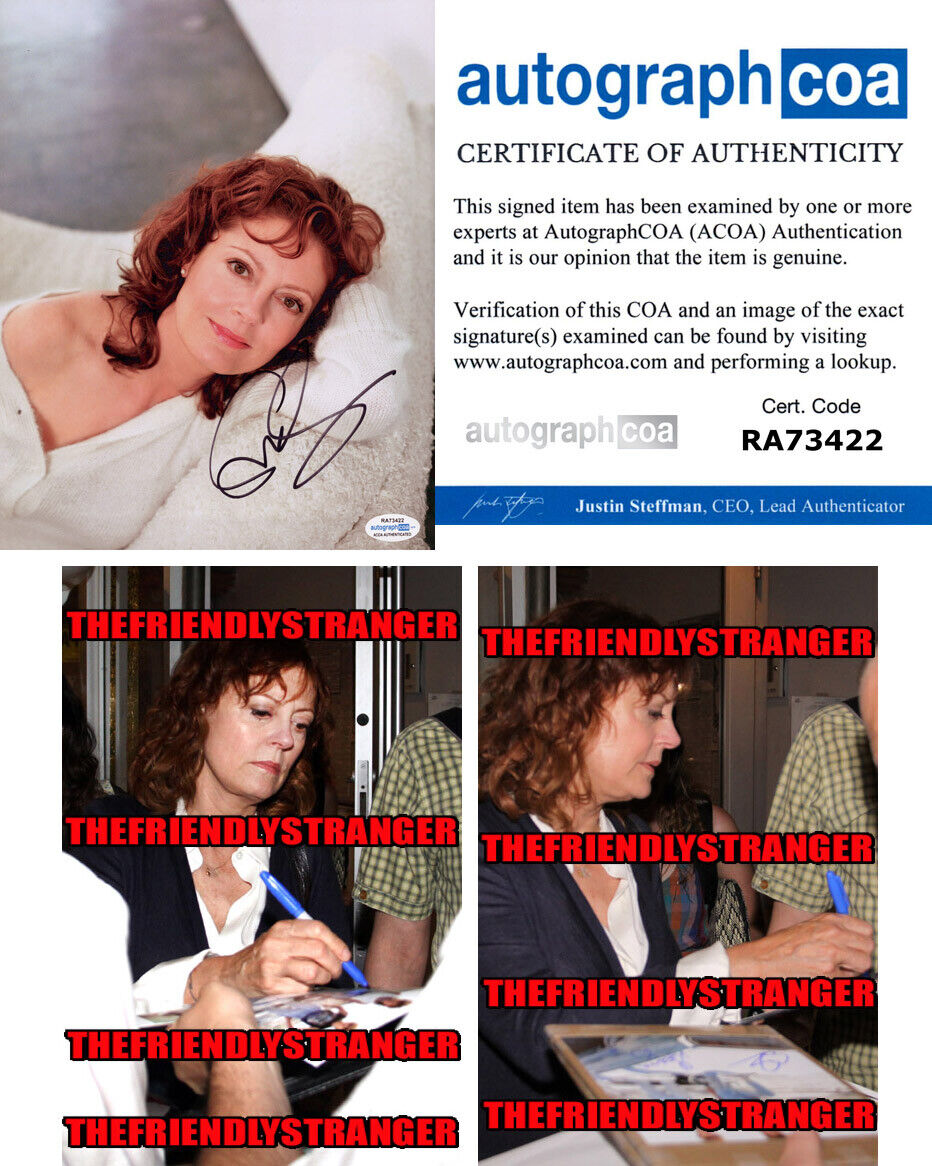 SUSAN SARANDON signed Autographed 8X10 Photo Poster painting c PROOF - Thelma & Louise ACOA COA