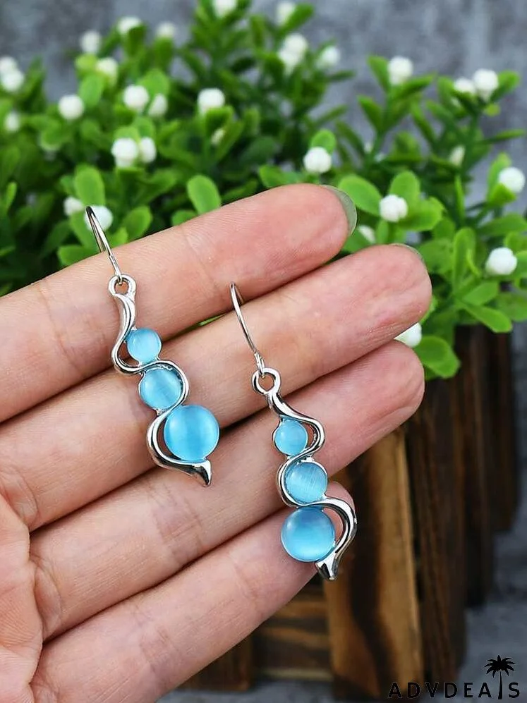 Gemstone Decor Drop Earrings