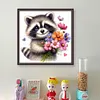 Raccoon-Partial 11CT Stamped Cross Stitch Bead Embroidery 36*36cm/14.17*14.17in tapestrymarket