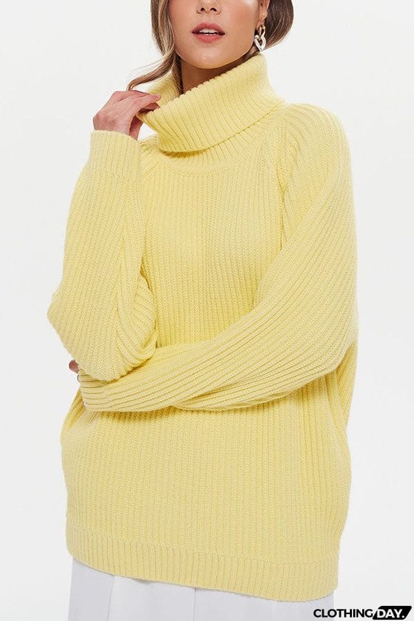 Turtleneck Pullover Loose Knit Sweater