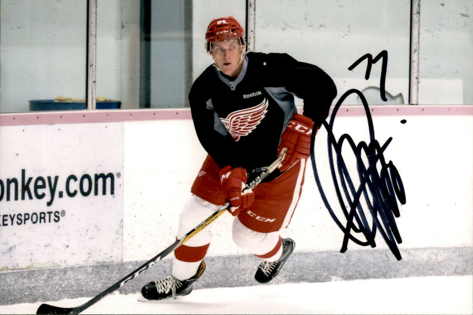 Reilly Webb SIGNED 4x6 Photo Poster painting DETROIT RED WINGS #2