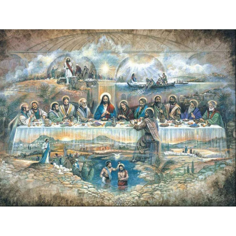 Big Size Round Diamond Painting - The Last Supper (50*40cm)