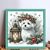 Christmas Puppy-11CT Stamped Cross Stitch 40*40cm/15.75*15.75in