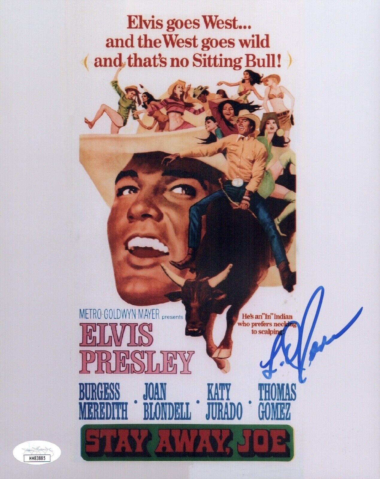 LQ JONES Signed 8x10 Photo Poster painting STAY AWAY JOE Elvis In Person Autograph JSA COA Cert